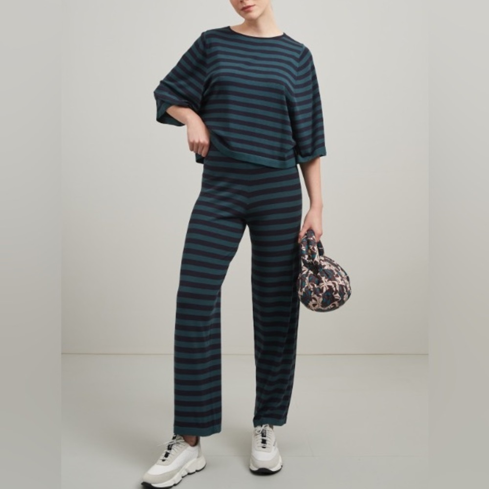 Weekend Max Mara Label-cut Jumper&Casual Wide Leg Pants SET Spring/ Summer - Picture 2 of 16